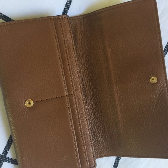 Michael Kors Signature Tan Leather Clutch - Picture 2 of 4